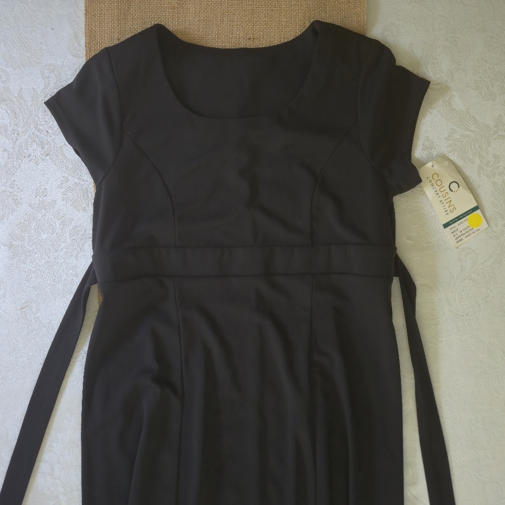 Cousins Concert Attire Long Black Short Sleeve Dress Size 16 Youth Orchestra Kid